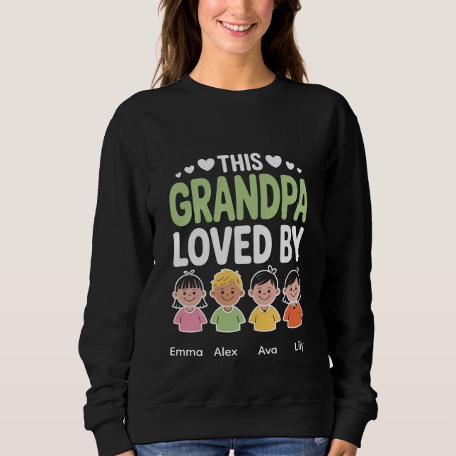 Sudadera Personalized This Grandpa Loved By – Custom Kids  (Anverso)