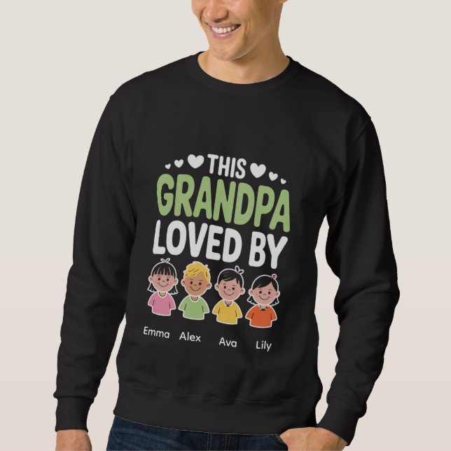 Sudadera Personalized This Grandpa Loved By – Custom Kids  (Anverso)