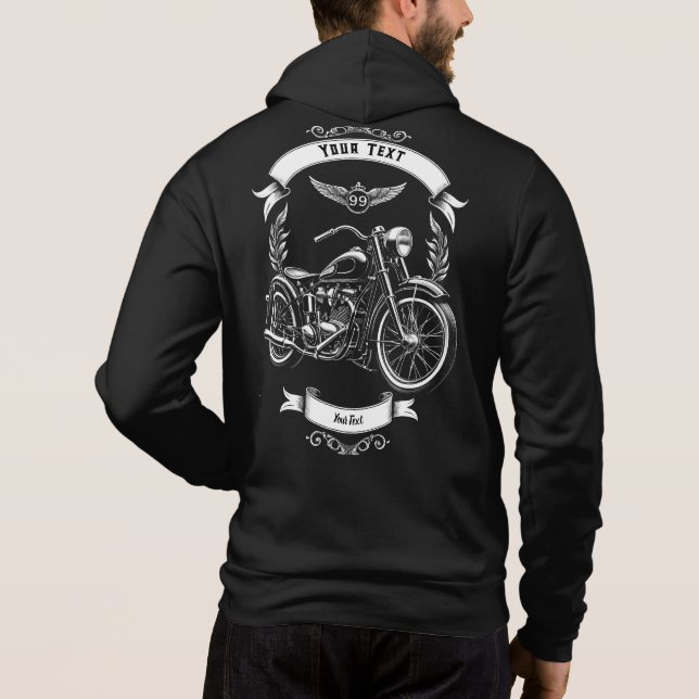 Sudadera Personalized Winter Biker Skull Motorcycle Zip (Reverso)