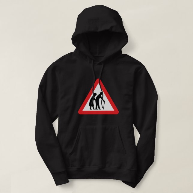 Sudadera Personas mayores de la PRECAUCIÓN - señal de (Diseño del anverso)