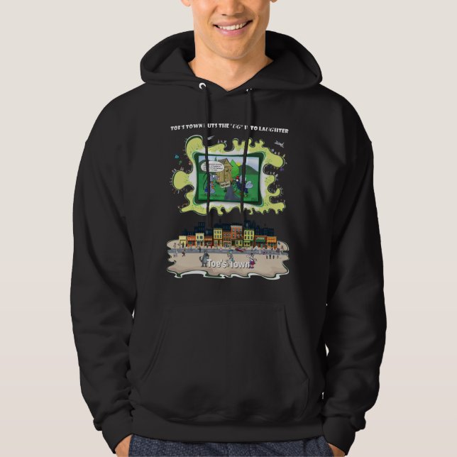Sudadera Perspectiva apestosa | Negro situacional absurdo (Anverso)