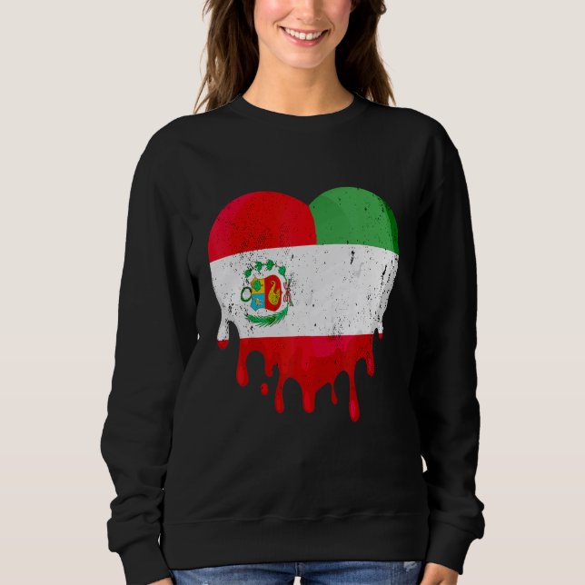 Sudadera Peru Italy Flag Heart Citizen Drinking Grown Patri (Anverso)