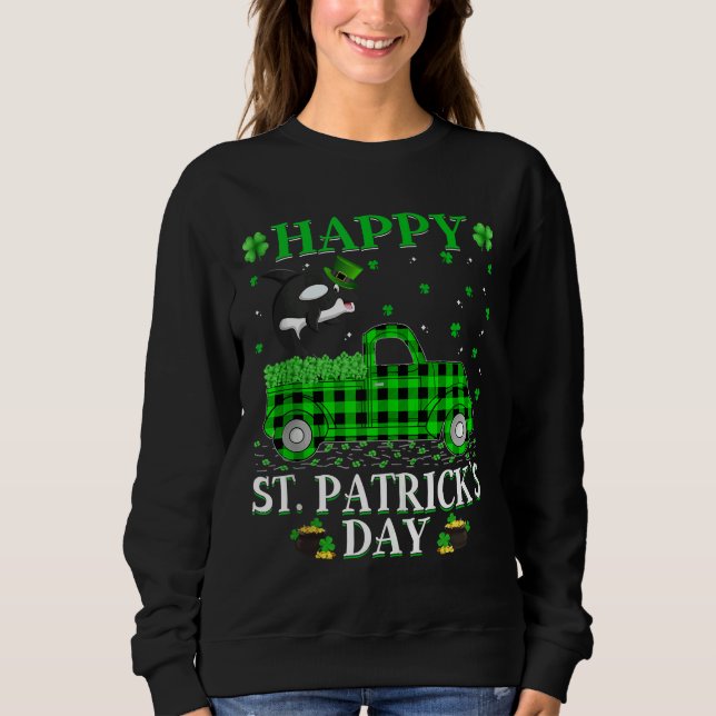 Sudadera Pesca Camión Verde Pescado Orca St Patrick S Day T (Anverso)