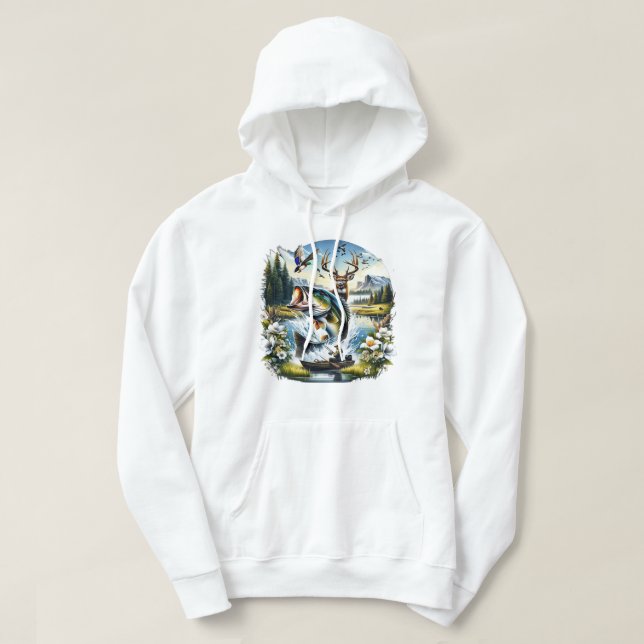 Sudadera Pesca, Caza de Ciervos y Patos (Diseño del anverso)