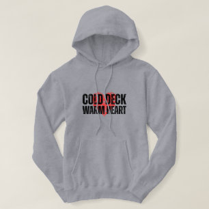 Sudadera Pesca con Baraja Fría, Corazón Caliente