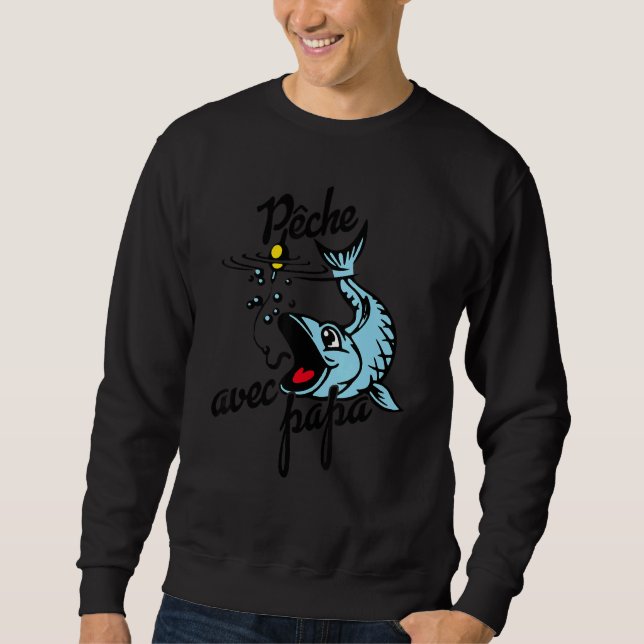 Sudadera Pesca Con Papá Colorido Pescador De Pescado (Anverso)