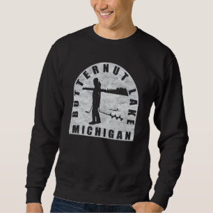 Sudadera Pesca de hielo en el lago Butternut Michigan