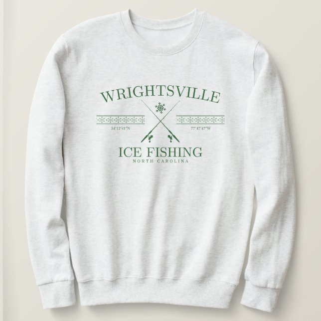 Sudadera Pesca de hielo en la playa de Wrightsville, Caroli (Anverso del diseño)