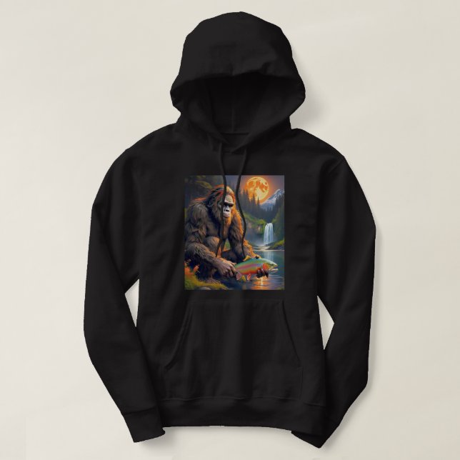 Sudadera Pesca de trucha de pie en luna (Diseño del anverso)