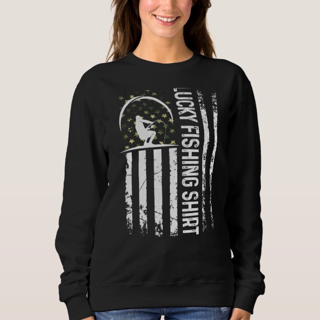 Sudadera Pesca Divertida Y Afortunada Para La Pesca (Anverso)