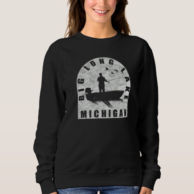 Sudadera Pesca en Big Long Lake Michigan (Anverso)