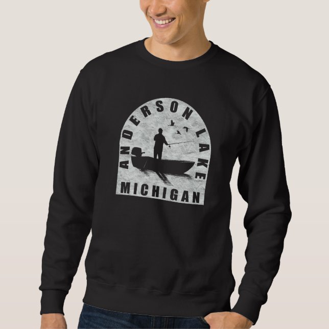 Sudadera Pesca en el lago Anderson Michigan (Anverso)
