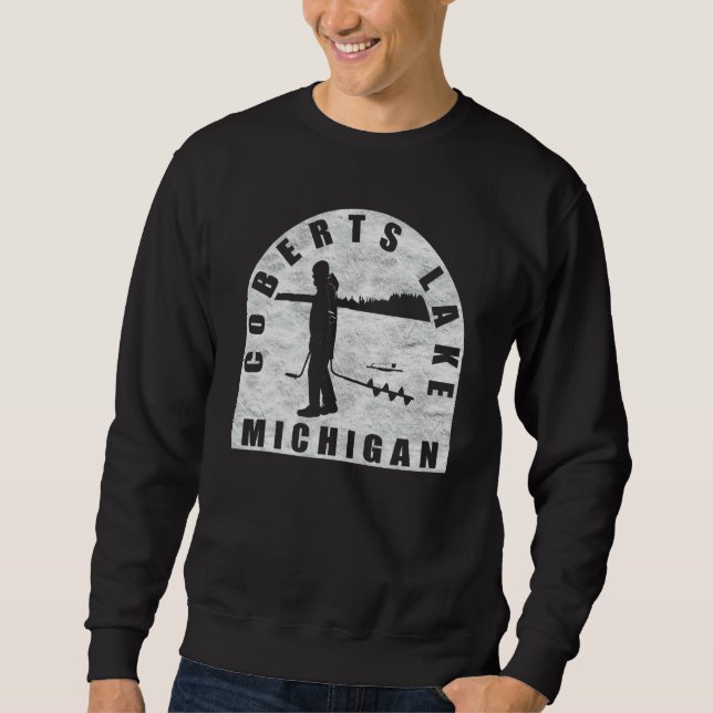Sudadera Pesca en hielo en el lago Coberts Michigan (Anverso)