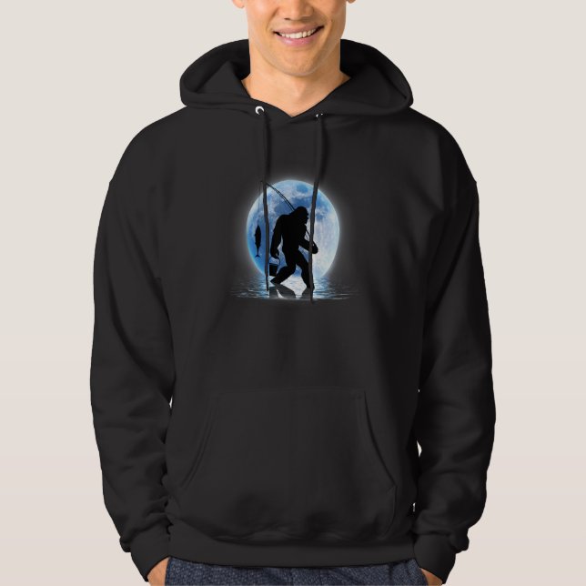 Sudadera Pesca Estúpida Luna Azul Y Molde Para Ropa Masculi (Anverso)