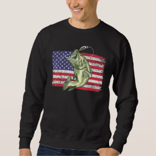 Sudadera Pesca Gran Bass La Bandera Estadounidense De Los P
