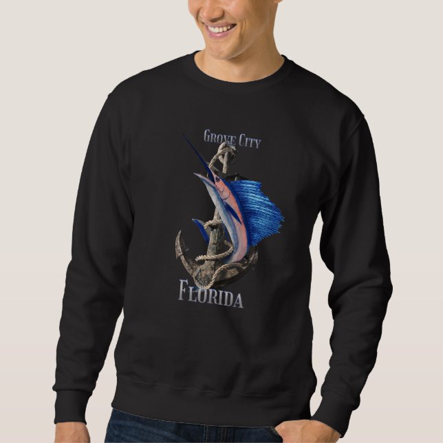 Sudadera Pesca marina Marlin Ocean de Grove City Florida (Anverso)