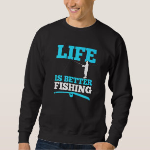 Sudadera Pesca Mejor Vida Pescador Tees Fish Hobby Dad Gra