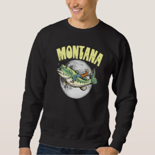Sudadera Pesca nocturna Montana Luna Llena Largemouth Bass 