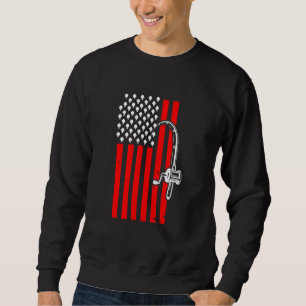 Sudadera Pesca Patriótica Con Bandera Estadounidense