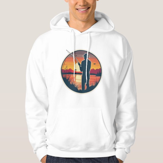 Sudadera Pesca Retro Pesca Pescado Mar Sunset (Anverso)
