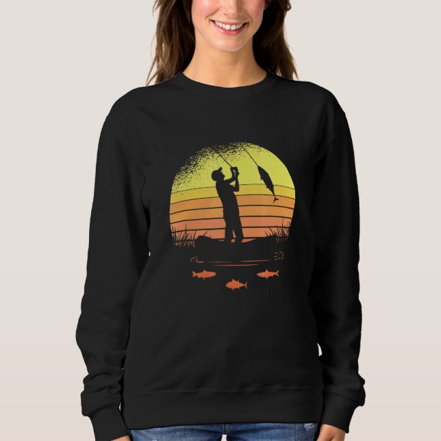 Sudadera Pesca Retro Sunset Love To Fish For Dad (Anverso)