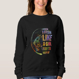 Sudadera Pesca Sé Que Pescado Como Un Chica Intenta Seguir 