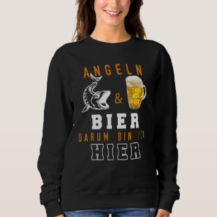 Sudadera Pesca y cerveza Darum Bin Ich Hier I Angler Fische