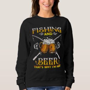 Sudadera Pesca y cerveza por eso estoy aquí aplicación Fish