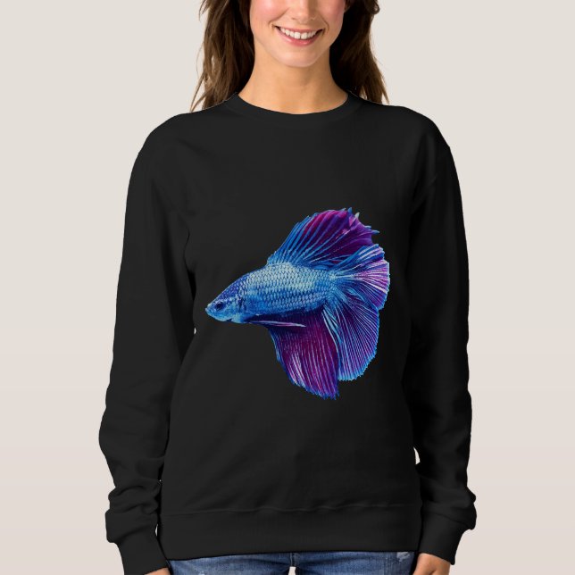 Sudadera Pescado azul Betta Siamese (Anverso)
