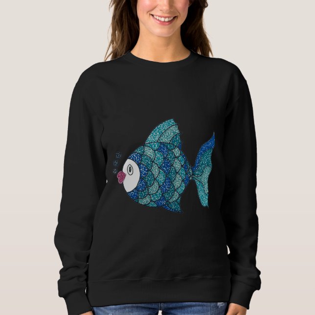 Sudadera Pescado azul de Pointillismo (Anverso)