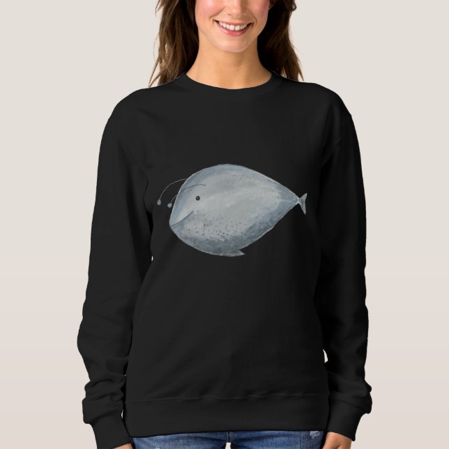 Sudadera Pescado Azul Pintado En Acuarela (Anverso)