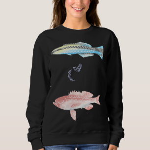 Sudadera Pescado Colorido Con Un Pequeño Salto En El Medio