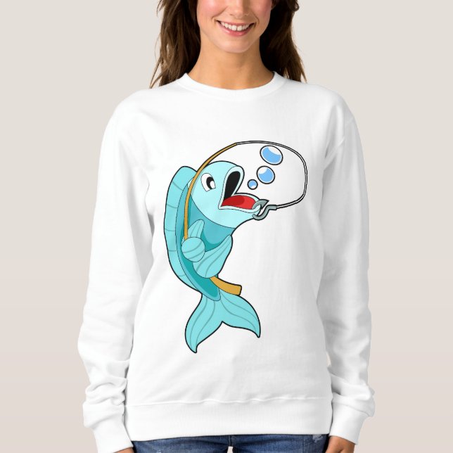 Sudadera Pescado con barra de pesca (Anverso)