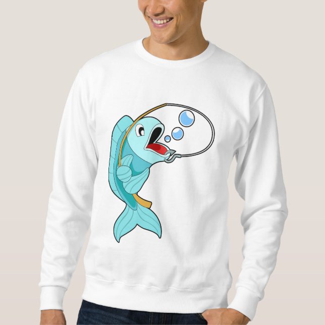 Sudadera Pescado con barra de pesca (Anverso)