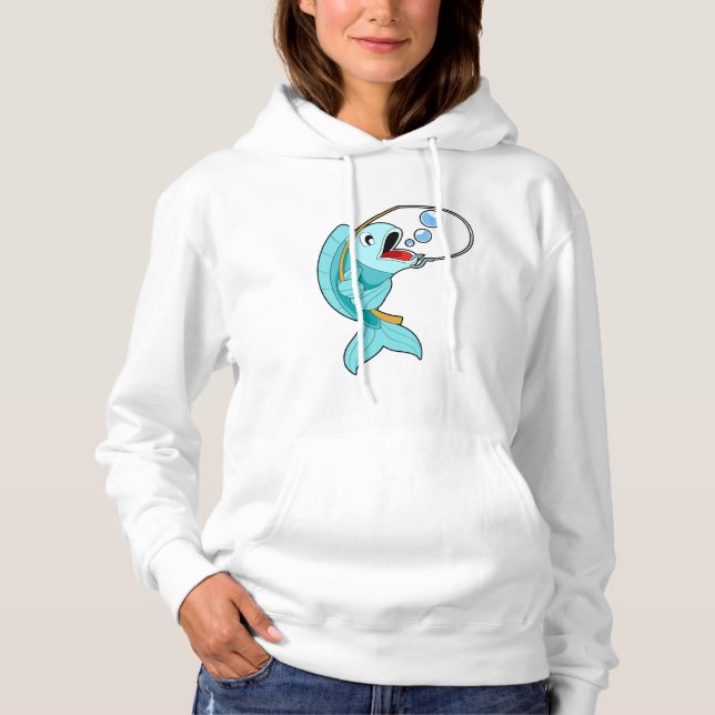 Sudadera Pescado con barra de pesca (Anverso)