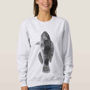 Sudadera Pescado de arrecife tropical caribeño, negro, blan