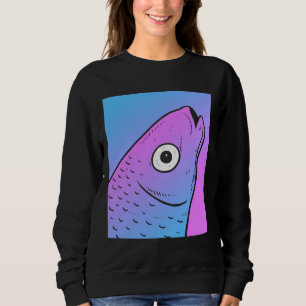 Sudadera Pescado de Gótico Pastel Estético de Vaporwave Mul