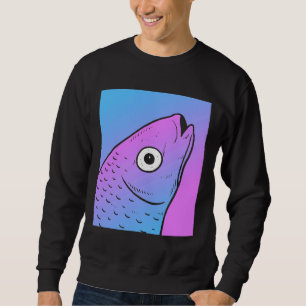Sudadera Pescado de Gótico Pastel Estético de Vaporwave Mul