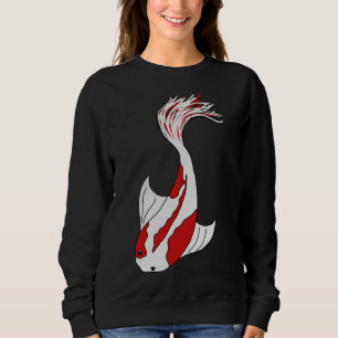 Sudadera Pescado De Koi Rojo Y Blanco