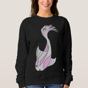 Sudadera Pescado De Koi Rosa Y Blanco