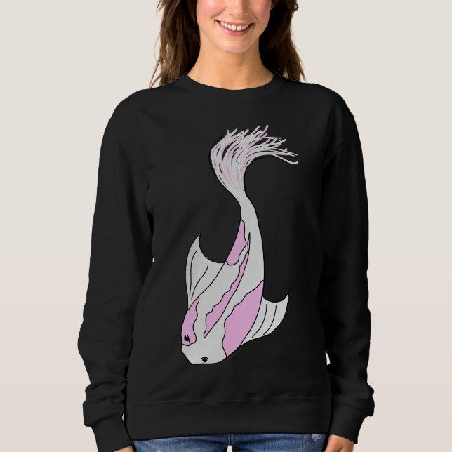 Sudadera Pescado De Koi Rosa Y Blanco (Anverso)