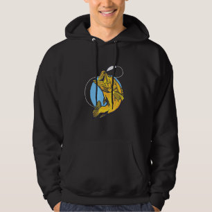 Sudadera Pescado de pescadores de la pesca de la lubina neg