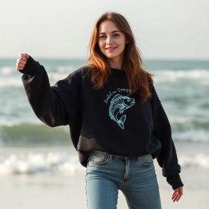 Sudadera Pescado enganchado en azul veraniego