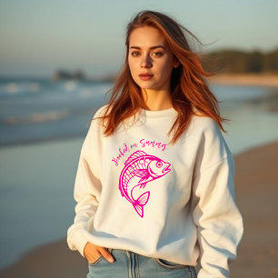 Sudadera Pescado enganchado en rosa-verano