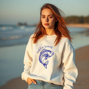 Sudadera Pescado enganchado en verano-azul