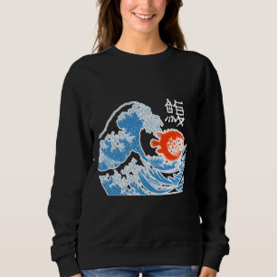Sudadera Pescado Flúor De Kanagawa Gráfico De Pescado Hokus