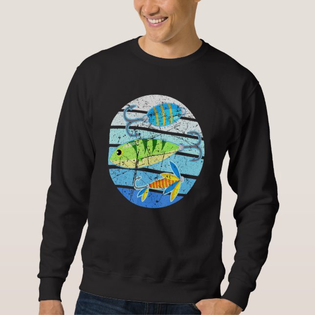 Sudadera Pescado Hook Pescador Lure Pérdida Fis Retro Sunse (Anverso)