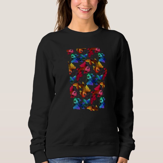 Sudadera Pescado Koi de la carpa japonesa nadando 1 (Anverso)