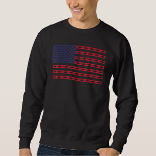Sudadera Pescado retro vintage Bandera estadounidense para