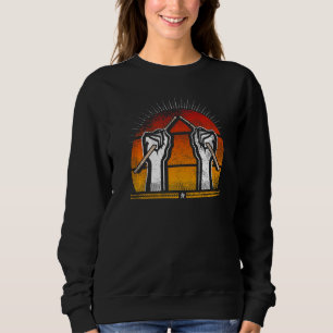 Sudadera Pescado retro vintage de tambor tambor y palillos